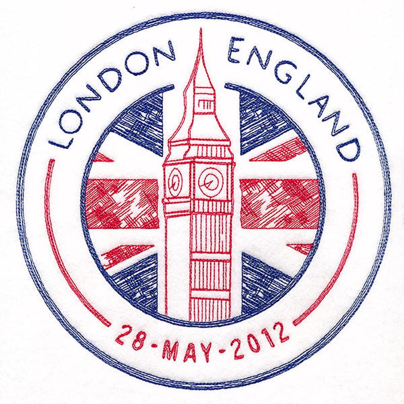 Around the World - London Stamp