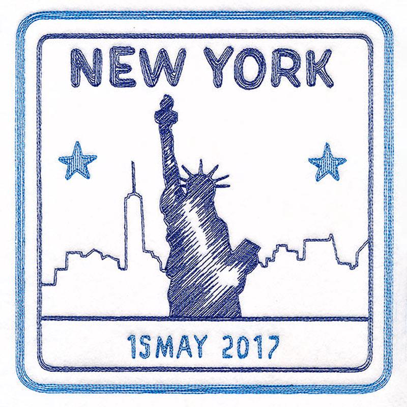 Around the World - New York Stamp