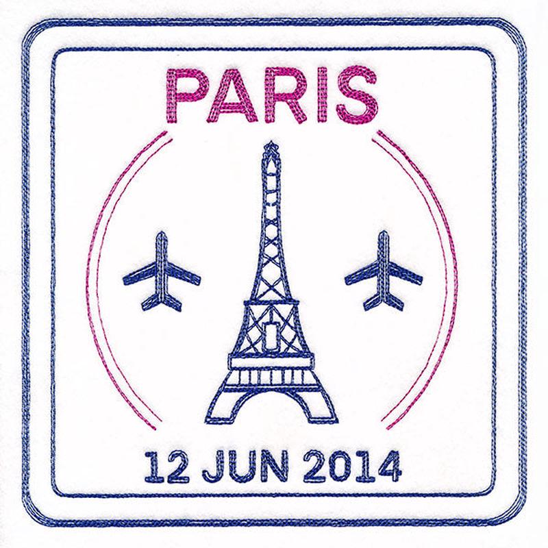 Around the World - Paris Stamp