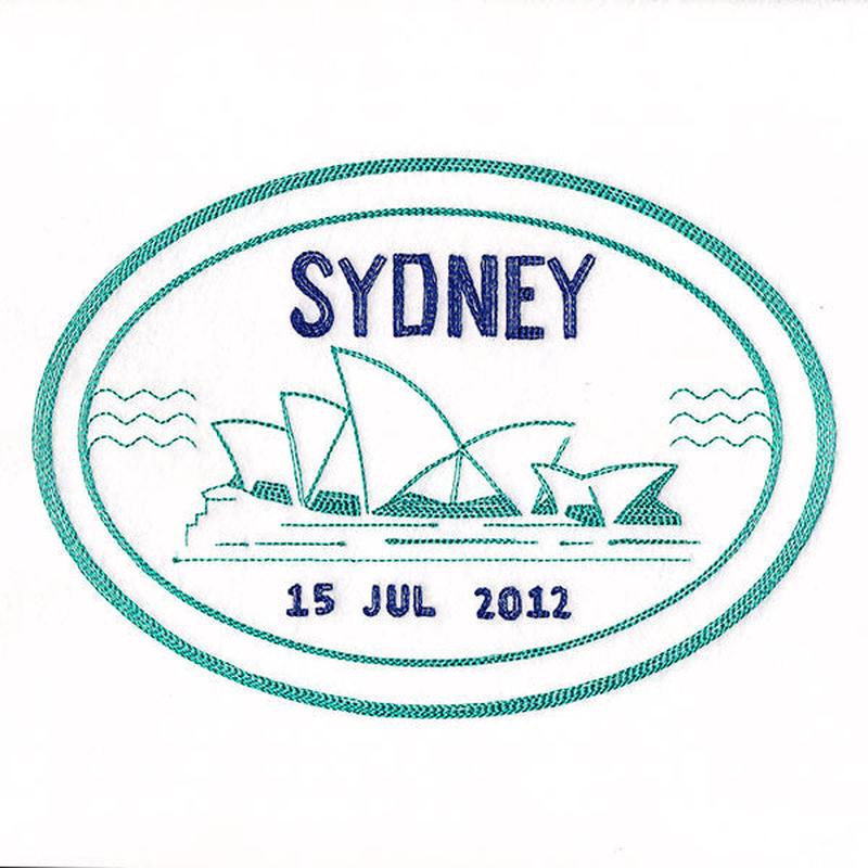 Around the World - Sydney Stamp