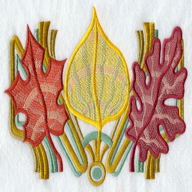 Art Deco Autumn Leaf Trio