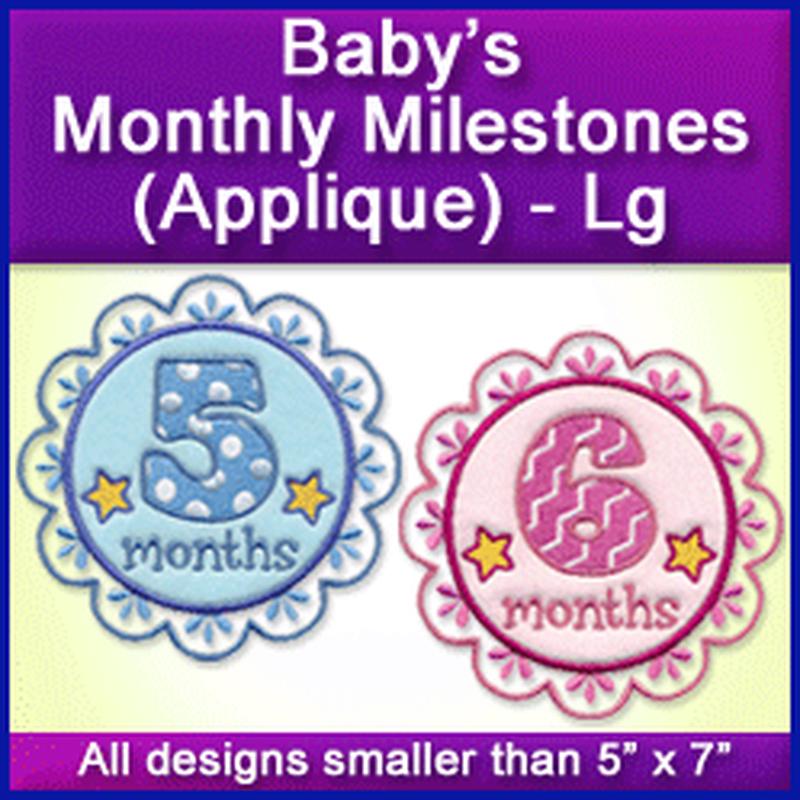A Baby's Monthly Milestones (Applique) Design Pack