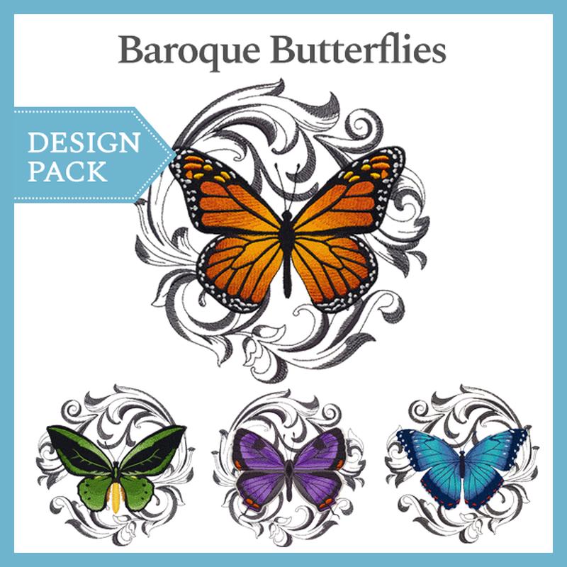 A Baroque Butterflies Design Pack