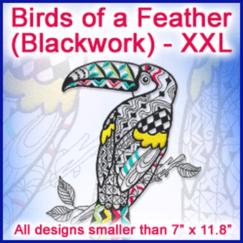 A Birds of a Feather Blackwork Design Pack