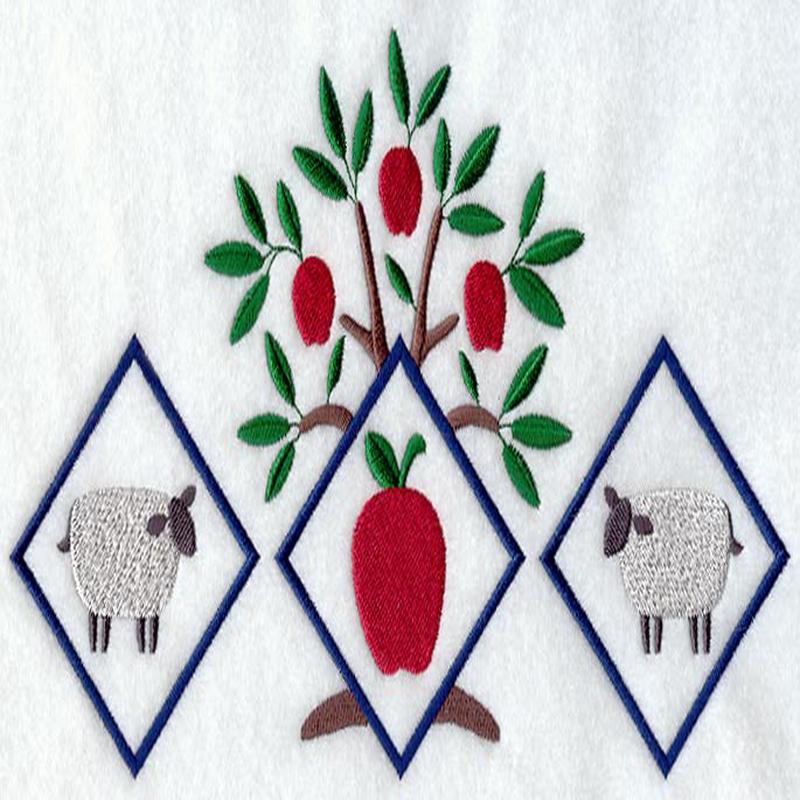 Apple Tree and Sheep Trio