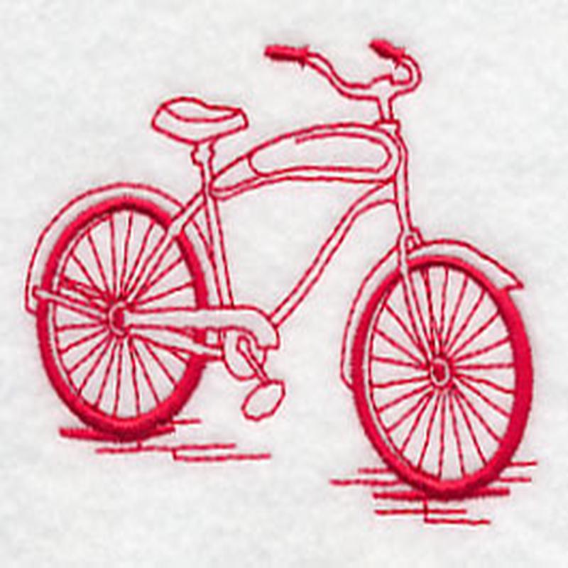 Antique Bicycle 2 (Redwork)