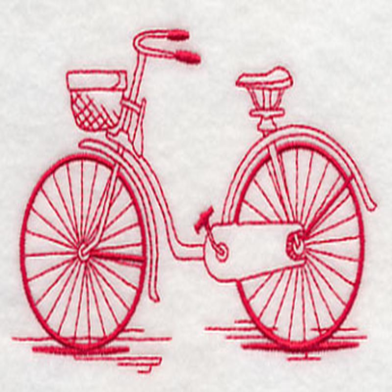 Antique Bicycle 4 (Redwork)