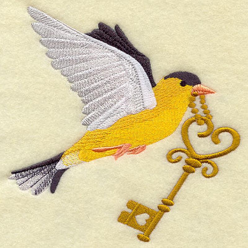 Antique Birdcage Key and Bird