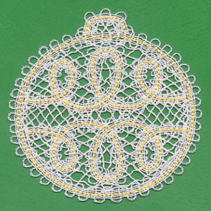 Antique Christmas Bulb (Battenburg Lace)