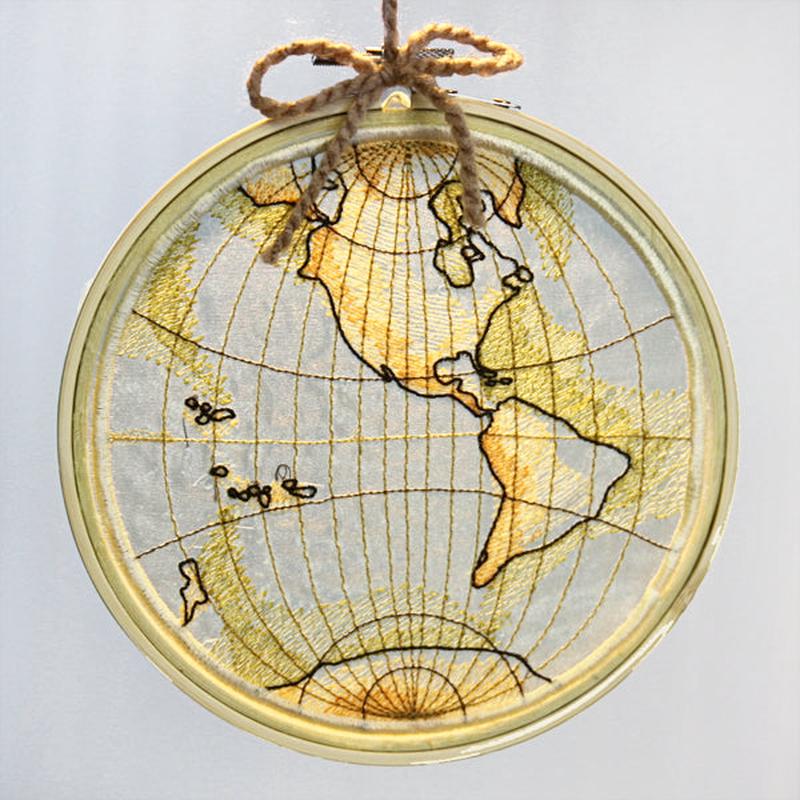 Antique Globe - Western Hemisphere (Organza)