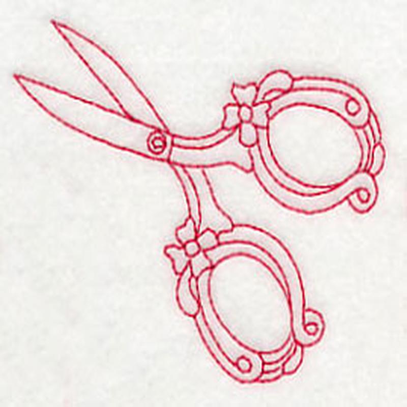 Antique Scissors 1 (Redwork)