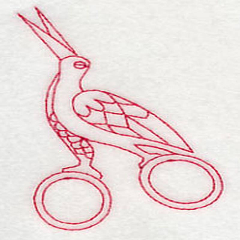 Antique Scissors 4 (Redwork)