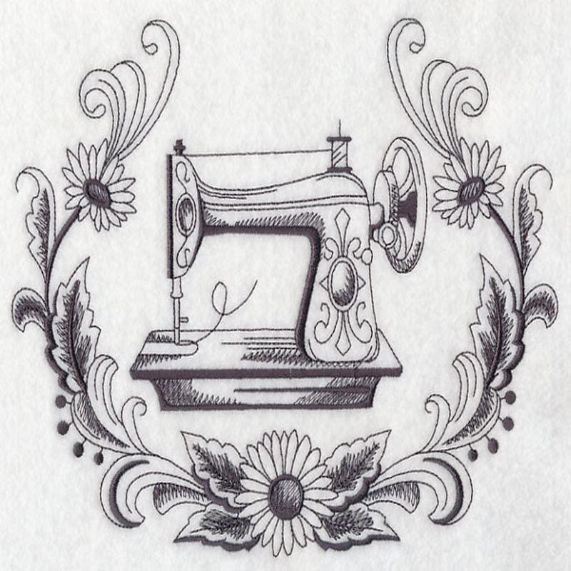 Antique Sewing Machine Wreath