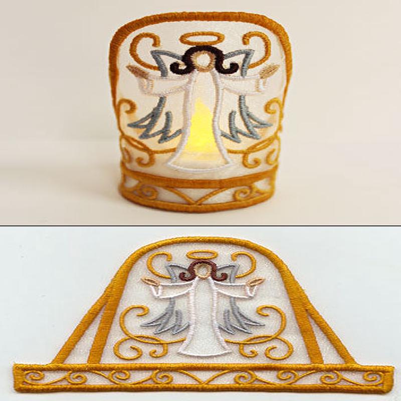 Angel in Halo Tea Light Wrap (In-the-Hoop)