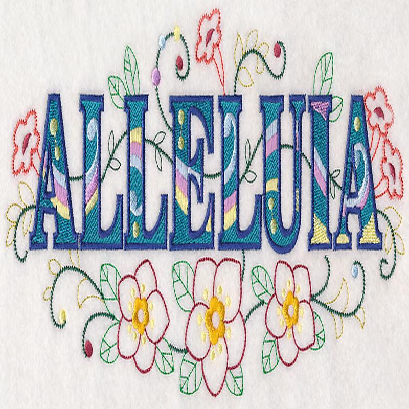 Alleluia with Vintage Flower Fade