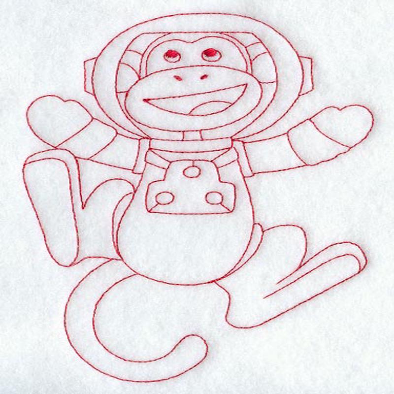 Allison the Astronaut (Redwork)