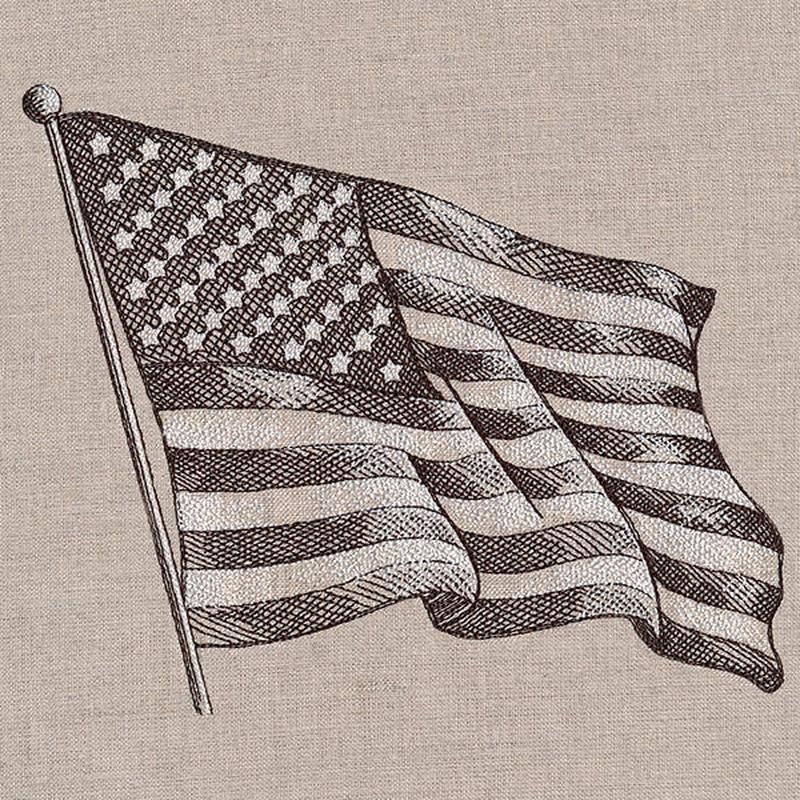 American Flag Etching