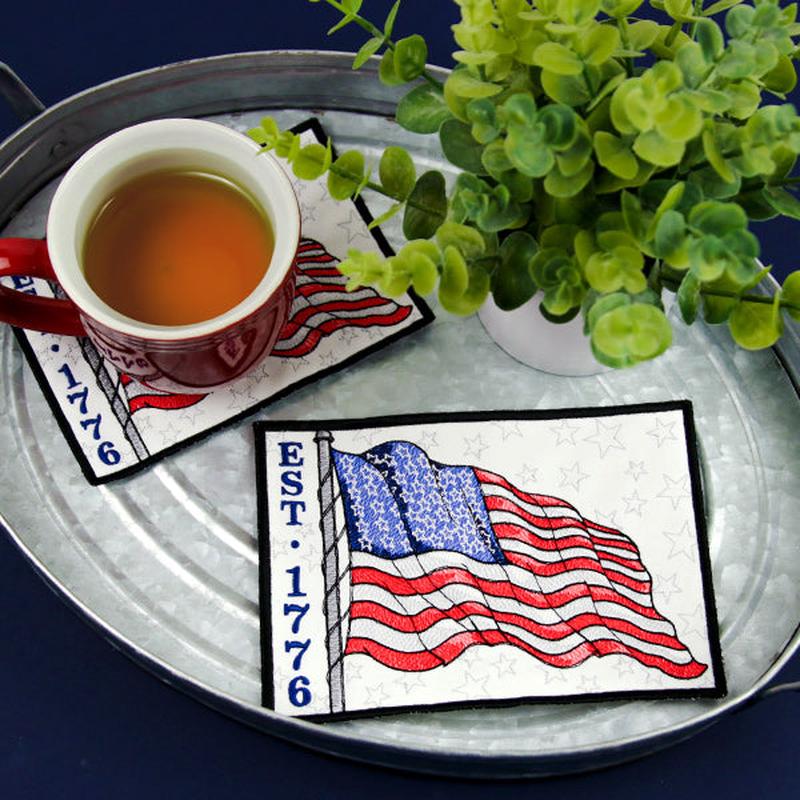 Americana Est. 1776 Mug Rug (In-the-Hoop)
