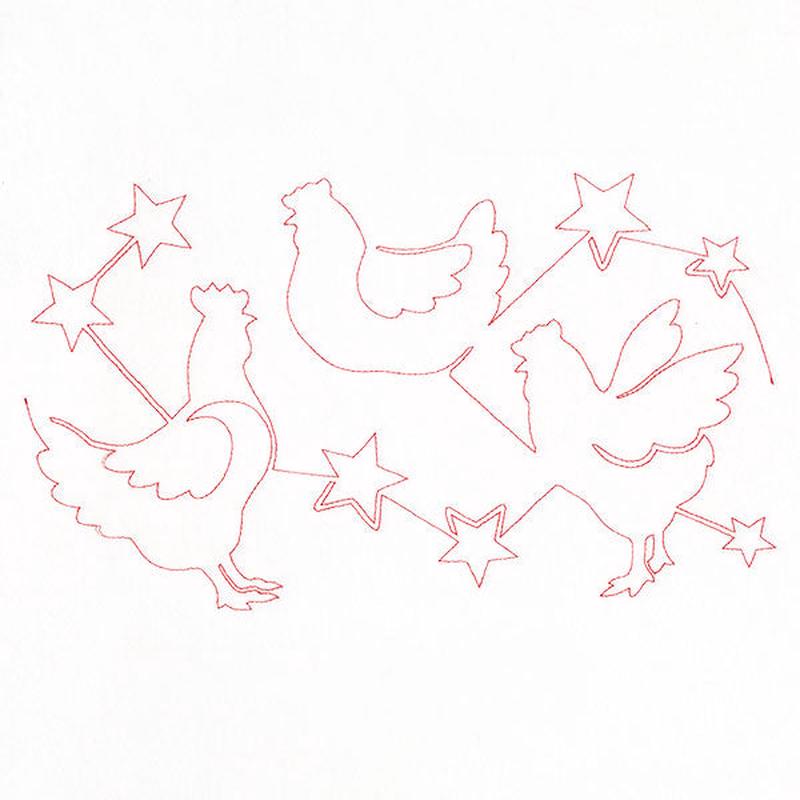 Americana Stars & Chickens (Edge-to-Edge Quilting)