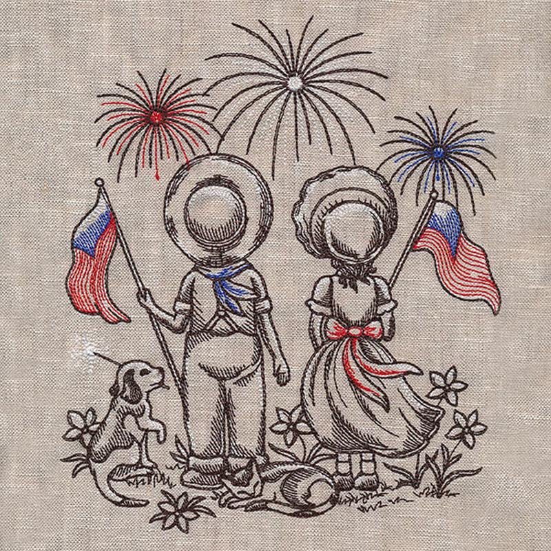 Americana Sunbonnet Sue & Fisherman Fred