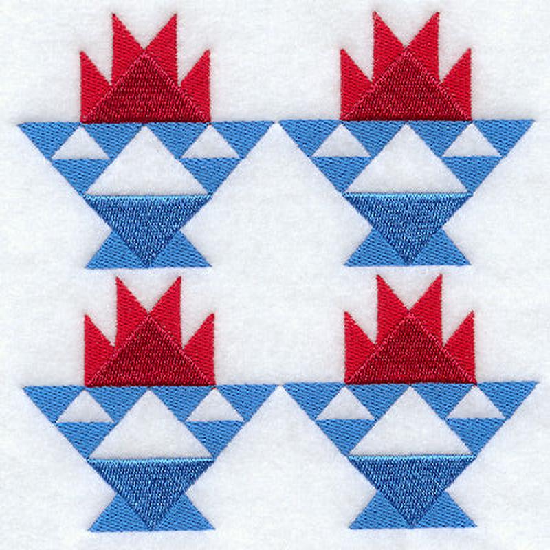 Amish Medallion Quilt Block - 4 Block Lg