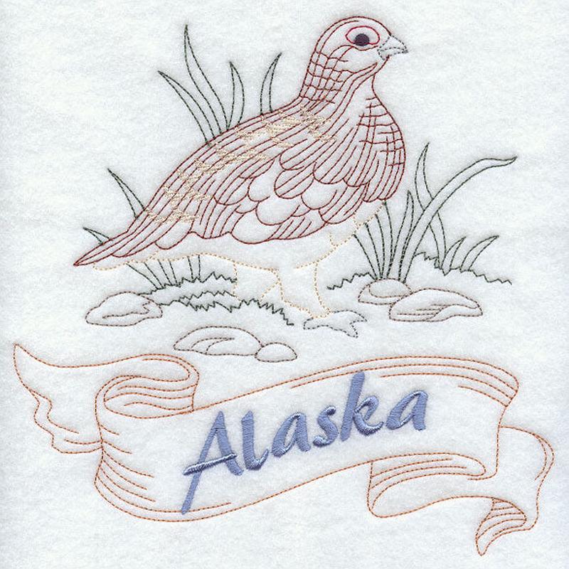 Alaska - Willow Ptarmigan (Redwork)
