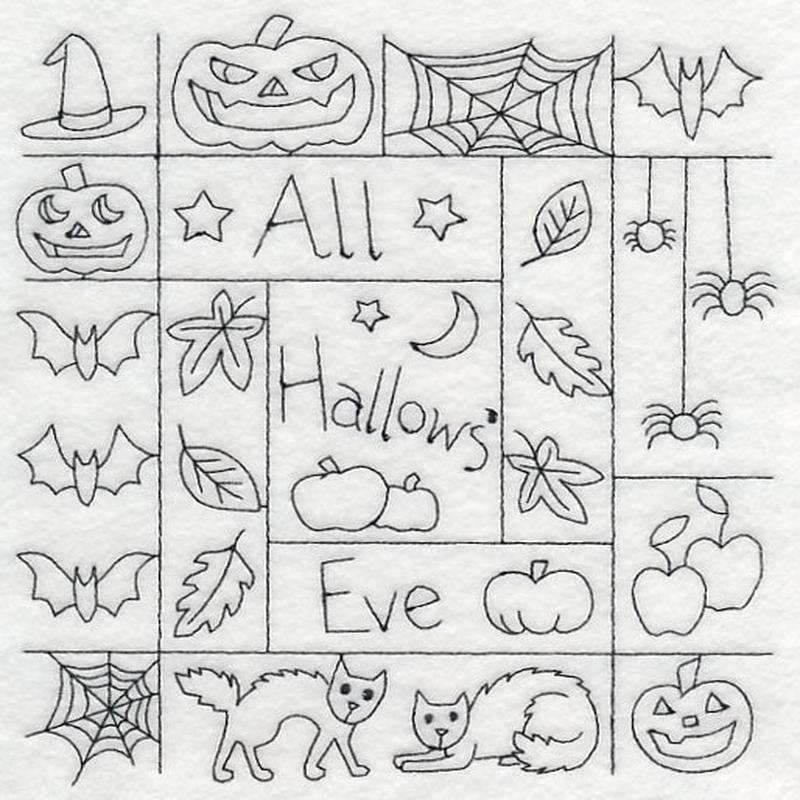 All Hallow's Eve Shadow Box (Blackwork)