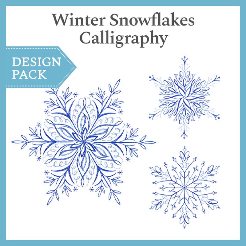 A Winter Snowflakes Calligraphy Design Pack