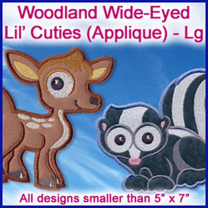 A Woodland Wide-Eyed Lil' Cuties (Applique) Design Pack