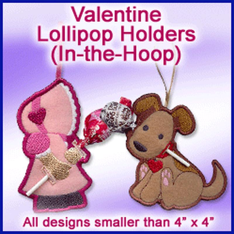A Valentine Lollipop Holders (In-the-Hoop) Design Pack