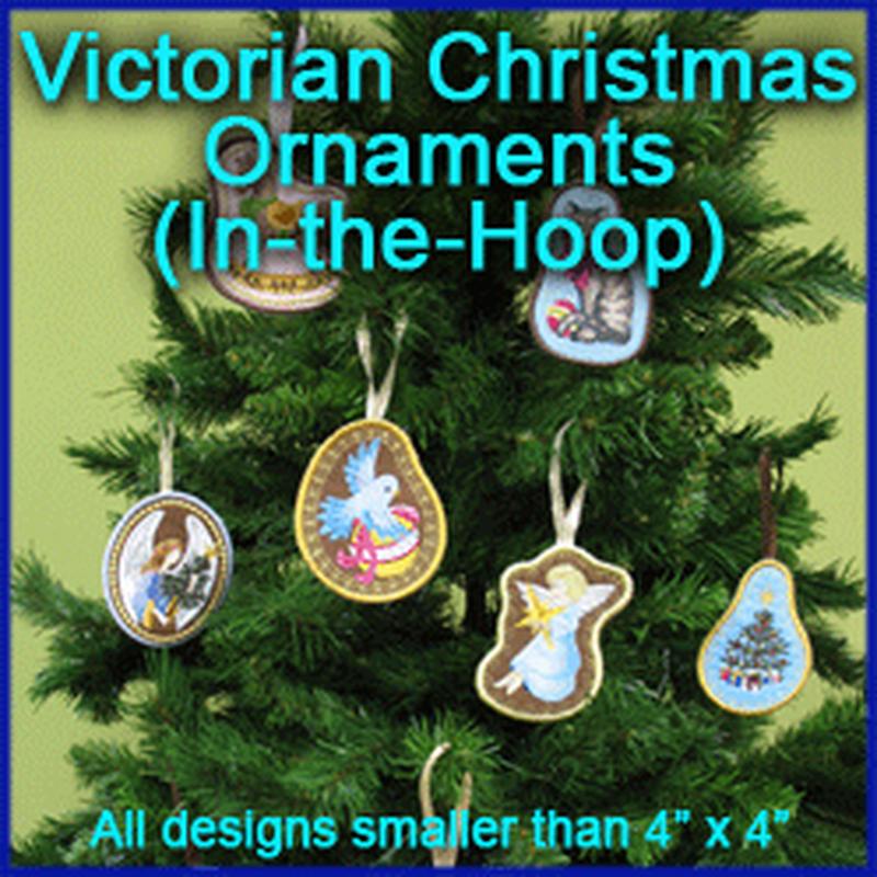 A Victorian Christmas Ornaments (In-the-Hoop) Design Pack