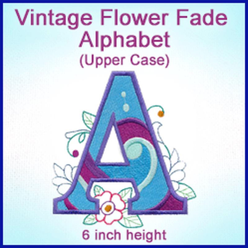 A Vintage Flower Fade Alphabet Design Pack