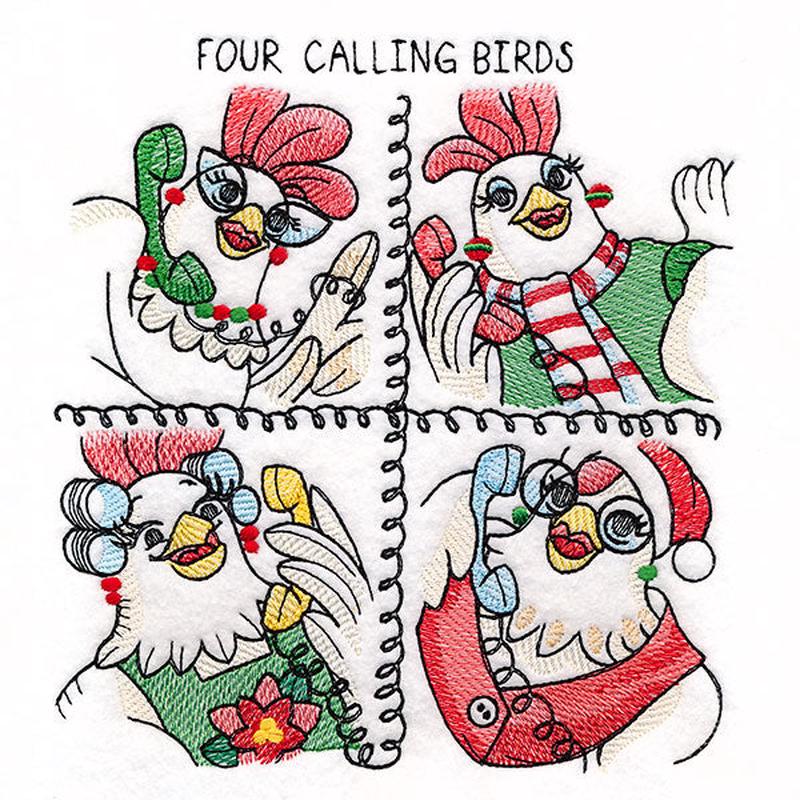 Four Calling Birds Chickens