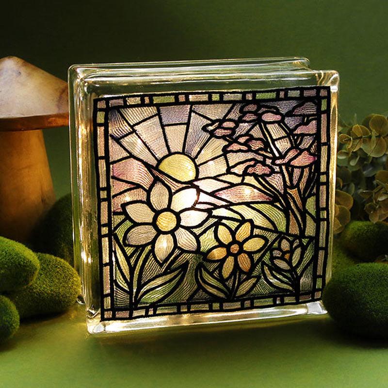 Four Seasons Stained Glass Square - Spring