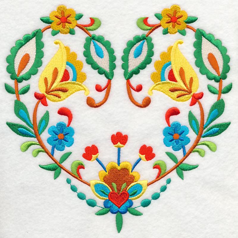 Folk Art Heart in Bloom