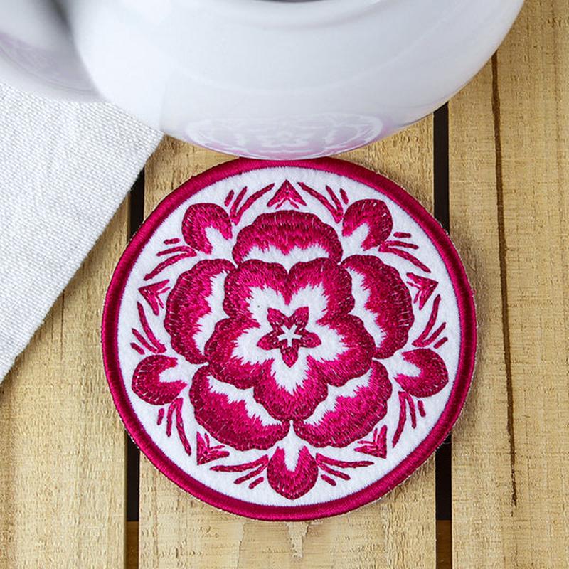 Folk Botanicals Coaster 1 (In-the-Hoop)