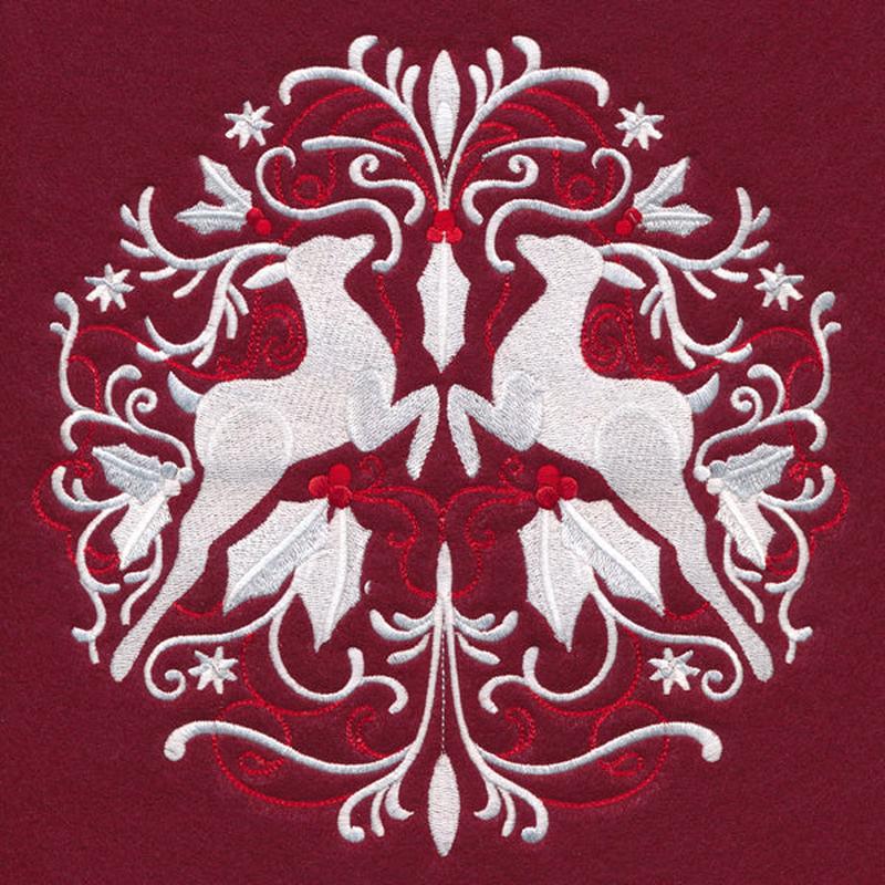 Folk Christmas Reindeer Circle