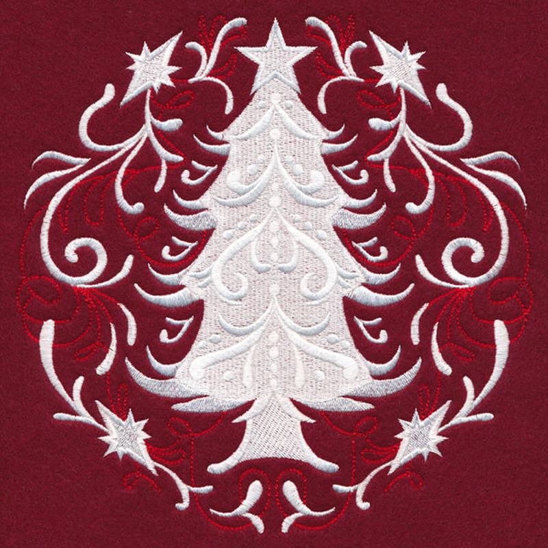 Folk Christmas Tree Circle