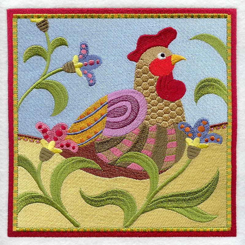 Folk Hen Tile