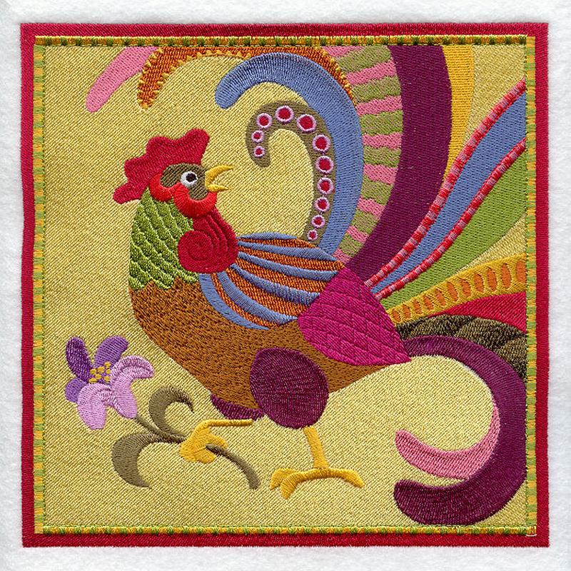 Folk Rooster Tile