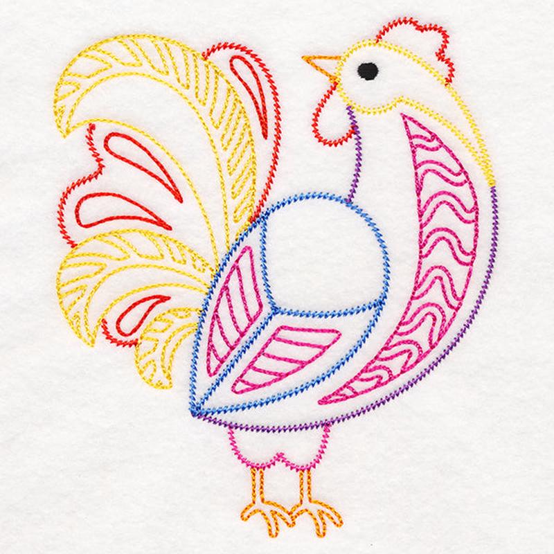 Folksy Chicken 3 (Vintage)