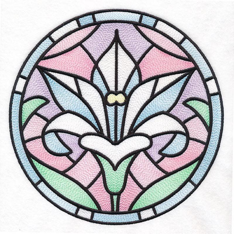 For the Love of Easter Stained Glass Circle - Lilies