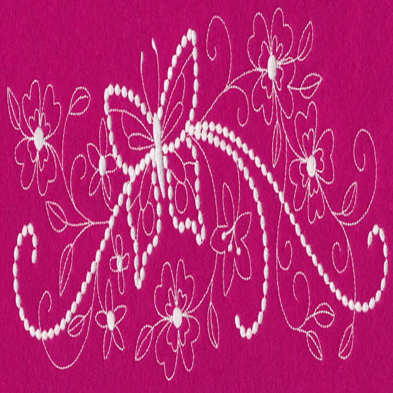 Flutterby Flourish Horizontal Spray (Candlewicking)