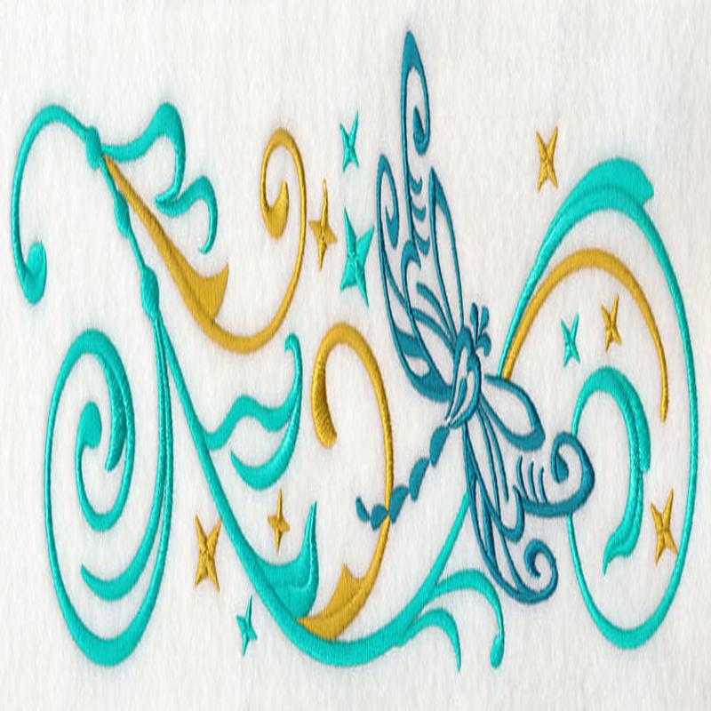Fluttering Filigree Dragonfly Border