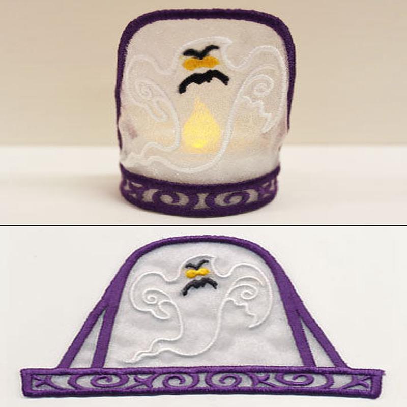 Flying Ghost Tea Light Wrap (In-the-Hoop)