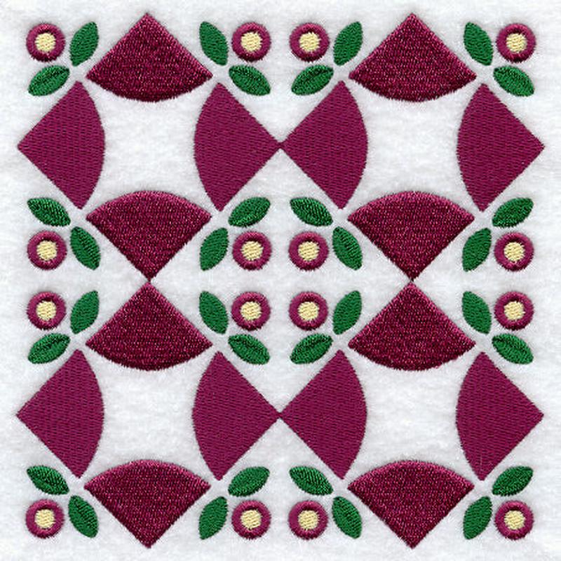 Flower Reel Quilt Block - 4 Block - Lg