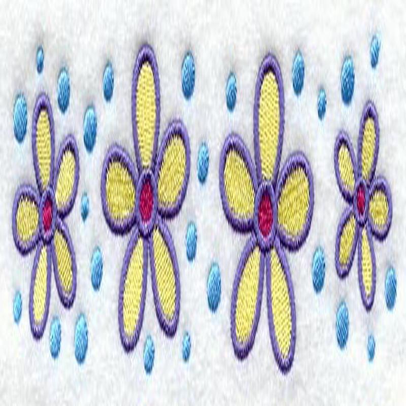 Flowers and Dots Border