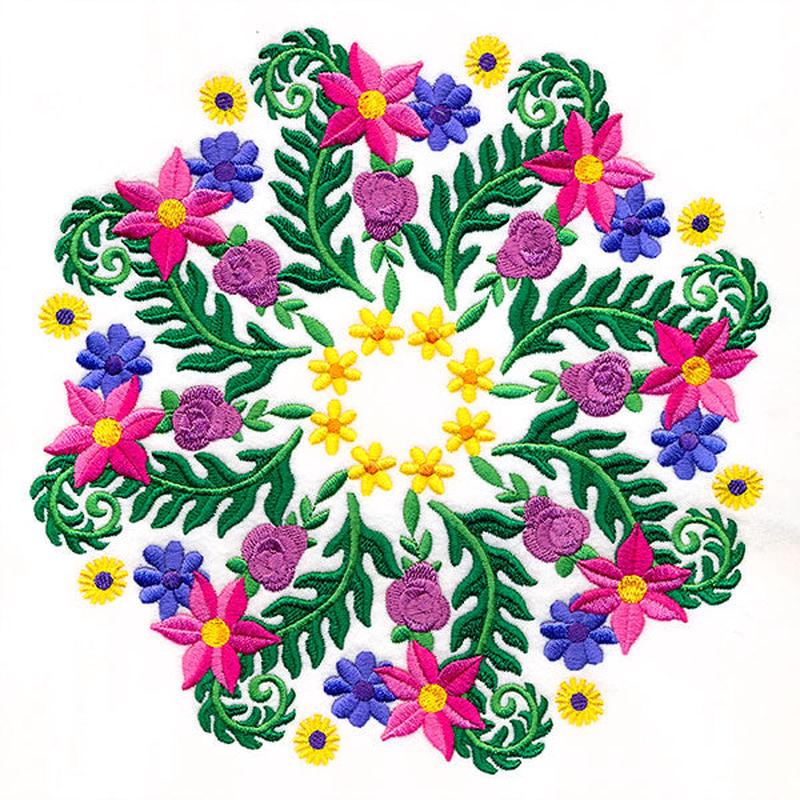 Flowers and Ferns Kaleidoscope Circle