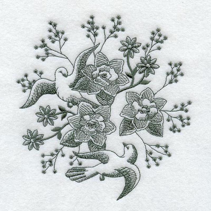 Flowers & Birds Design (Toile)