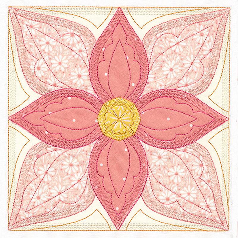 Flowers in Bloom Quilt Block 3 (In-the-Hoop)